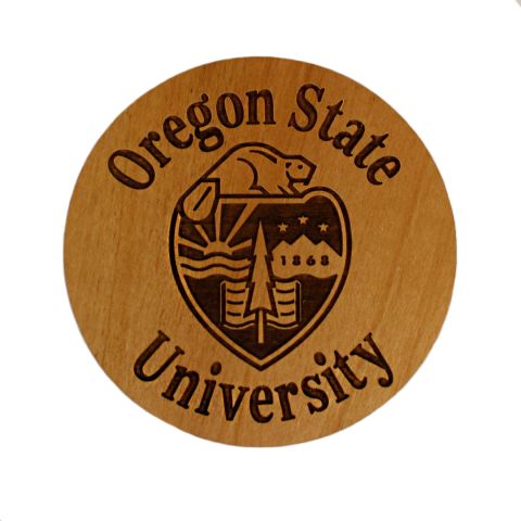 Oregon State University Crest Wood Coaster Set