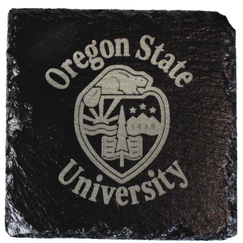Oregon State University Crest Slate Coaster Set
