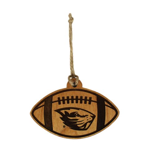 Beavers Football Wood Ornament