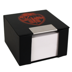 Black Cube Memo Notecard Holder with Unversity Crest