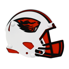 White Football Helmet Hitch Cover with Beaver