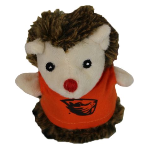 Small Hedgehog Plushie with Orange Beaver Shirt