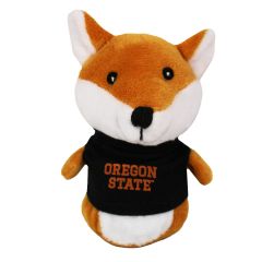 Small Fox Plushie with Black Oregon State Shirt