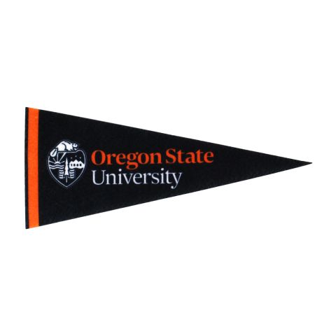 Small Black Oregon State University Crest Pennant