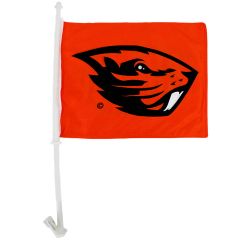 Orange Beaver Car Flag
