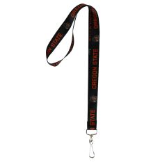 Black Oregon State Lanyard with Benny