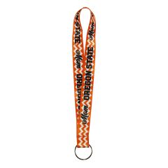 Orange and White Patterned Wrist Strap with Oregon State Mom