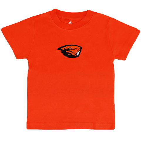 Infant and Toddler Orange Short Sleeve Beaver Tee