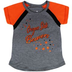 Toddler Grey Raglan Tee With Metallic Beavers