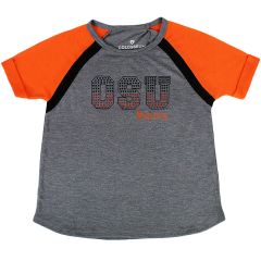 Youth Grey Girls Raglan Tee with OSU