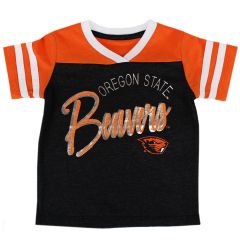 Toddler Grey and Orange Color Block Beaver Tee