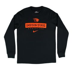 Youth Nike Black Team Issue Long Sleeve Oregon State Tee