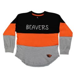 Youth Color Block Beavers Long Sleeve Tee