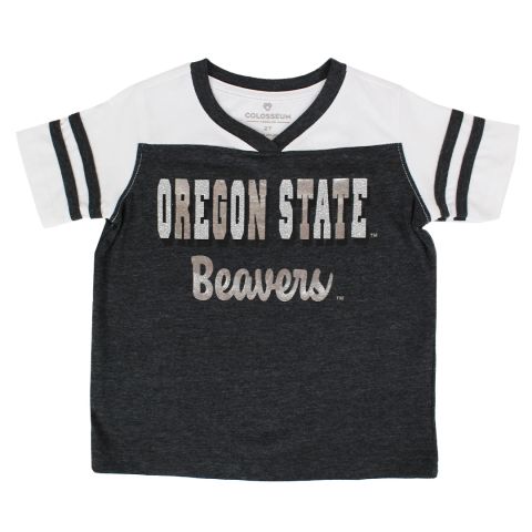 Toddler Grey and White Textured Oregon State Tee