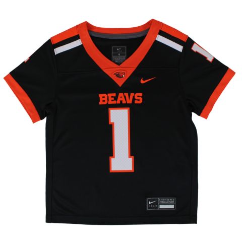 Kids Nike Black and Orange Beavs Football Jersey