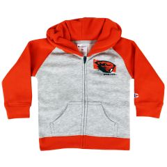 Infant and Toddler Champion Grey and Orange Full-Zip Beaver Hoodie