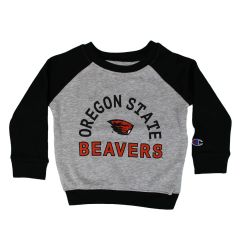 Infant Champion Black and Grey Raglan Sweatshirt with Beaver