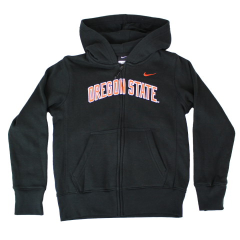 Kids Nike Black Oregon State Full Zip Hoodie