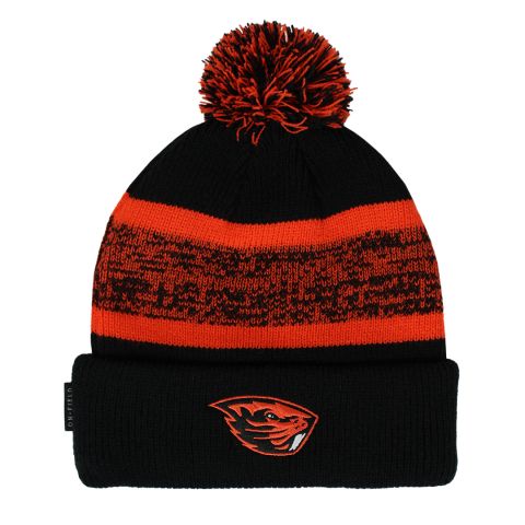 Nike Black and Orange Beaver Pom Beanie