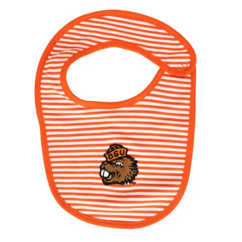 Orange and White Striped Bib with Benny