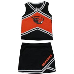 Youth Black and Orange Beaver Cheerleader Set
