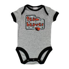 Infant Champion Grey and Black Team Beaver Onesie