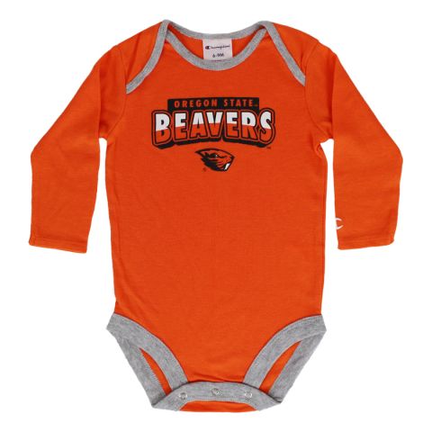 Infant Orange Long Sleeve Oregon State Beavers Onesie