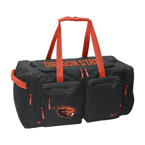 Nike Black Oregon State Duffel Bag with Beaver