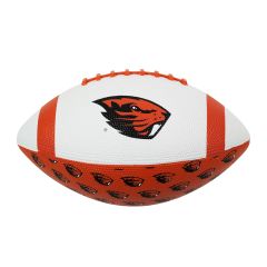 Junior Orange and White Rubber Football with Beaver