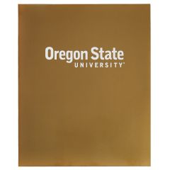 Glossy Gold Folder with Silver Oregon State University