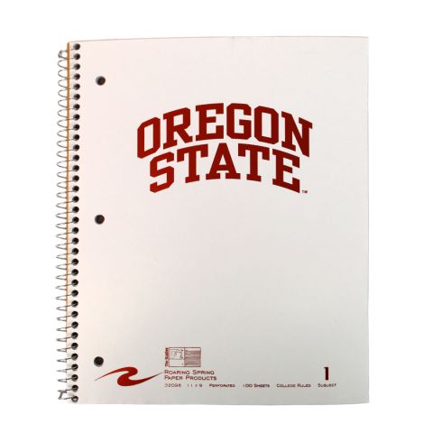 1 Subject Oregon State Spiral Notebook