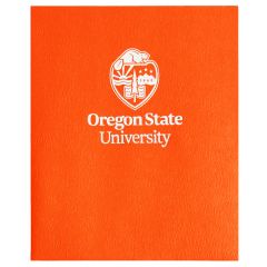 Orange Portfolio with Silver University Crest