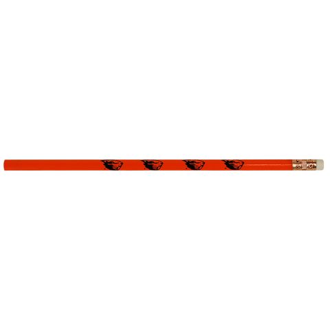 Orange Pencil with Repeating Beaver