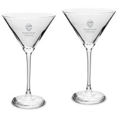 Campus Crystal Martini Glass with Oregon State University Crest