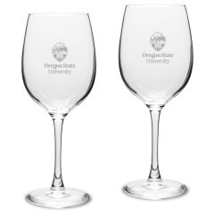 Campus Crystal Wine Glass with Oregon State University Crest