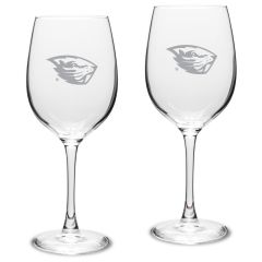 Campus Crystal Wine Glass with Beaver