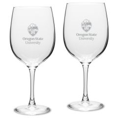 Campus Crystal 19 oz Wine Glass with Oregon State University Crest