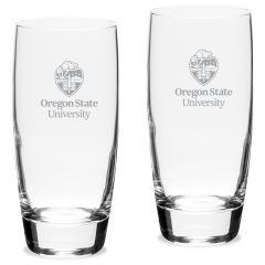 Campus Crystal Luigi Bormioli Cooler Glass with Oregon State University Crest
