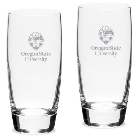 Campus Crystal Luigi Bormioli Cooler Glass with Oregon State University Crest