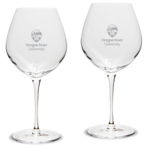 Campus Crystal Luigi Bormioli Wine Glass with Oregon State University Crest