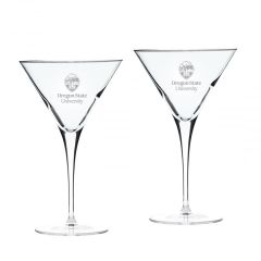 Campus Crystal Luigi Bormioli Martini Glass with Oregon State University Crest