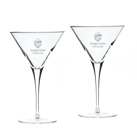 Campus Crystal Luigi Bormioli Martini Glass with Oregon State University Crest