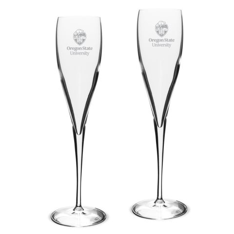 Campus Crystal Luigi Bormioli Toasting Glass with Oregon State University Crest