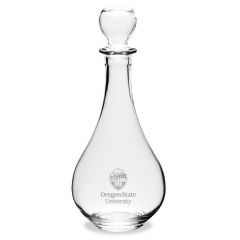 Campus Crystal Wide Bottom Decanter with Oregon State University Crest