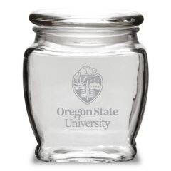 Campus Crystal Glass Apothecary Jar with Oregon State University Crest
