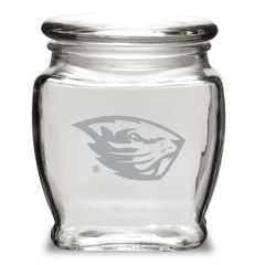 Campus Crystal Glass Apothecary Jar with Beaver