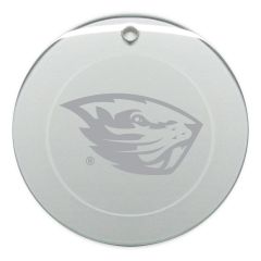 Campus Crystal Round Ornament with Beaver