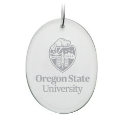 Campus Crystal Oval Ornament with Oregon State University Crest