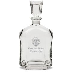 Campus Crystal Whisky Decanter with Oregon State University Crest
