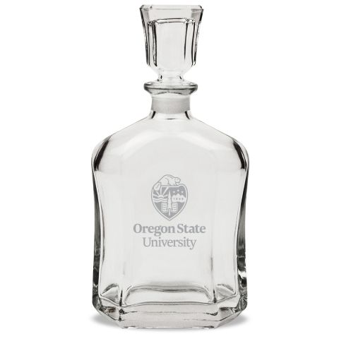 Campus Crystal Whisky Decanter with Oregon State University Crest